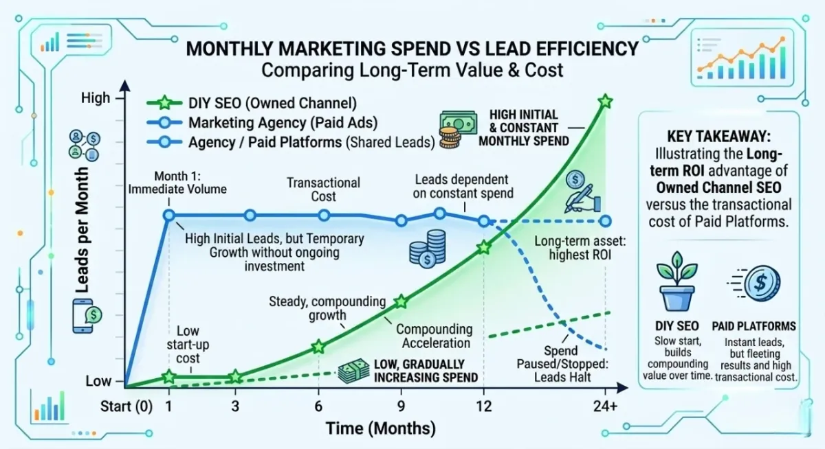 Monthly Marketing Spend vs Lead Efficiency