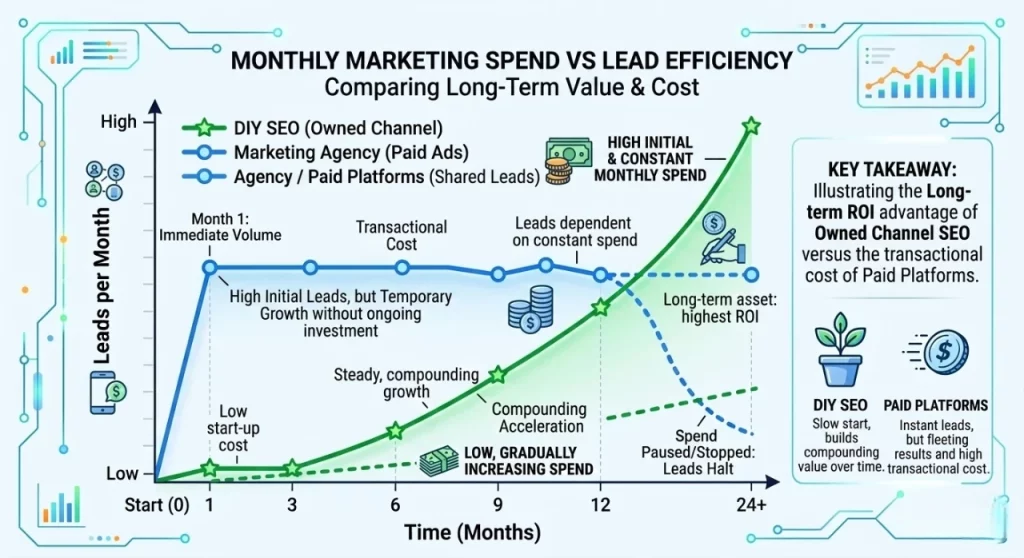 Monthly Marketing Spend vs Lead Efficiency