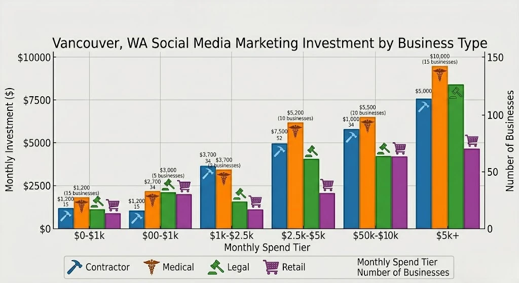 Vancouver WA Social Media Marketing Investment by Business Type